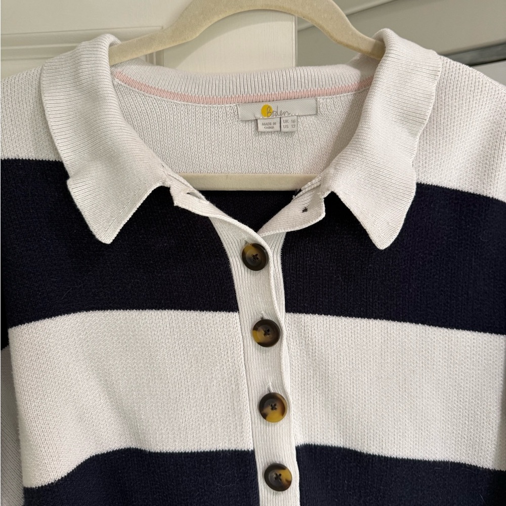 Boden Striped Knitted Rugby Jumper 12 - Picture 4 of 6